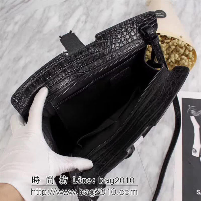 YSL聖羅蘭 經典老款 專櫃品質 牛皮壓鱷魚紋手提肩背包 75093-2 YAS1134